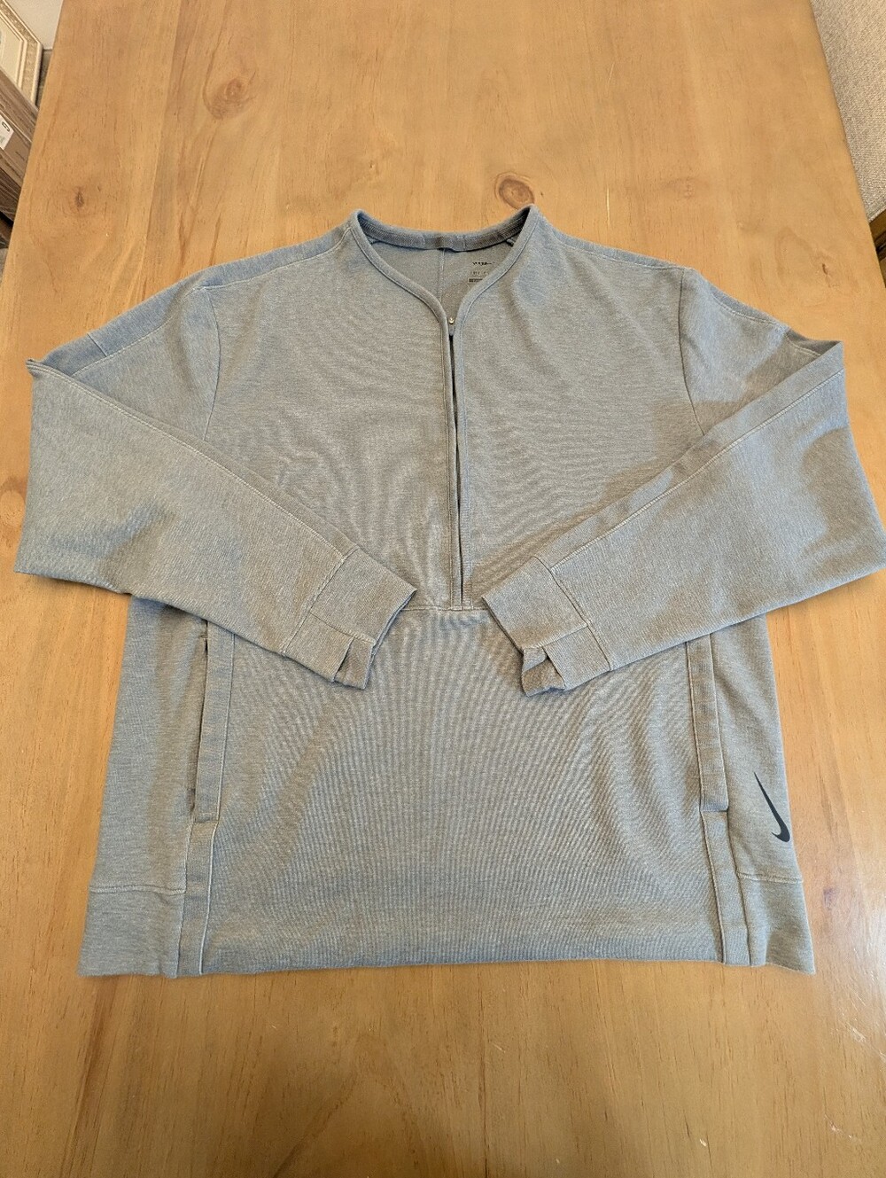 Nike Yoga Dri-Fit LS Half-zip Gray Training Sweatshirt Mens Size Large